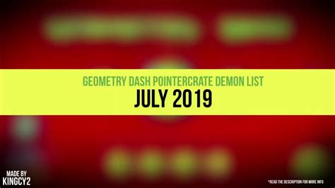 pointercrate|Demon List Top 100 (Jul 2019) .